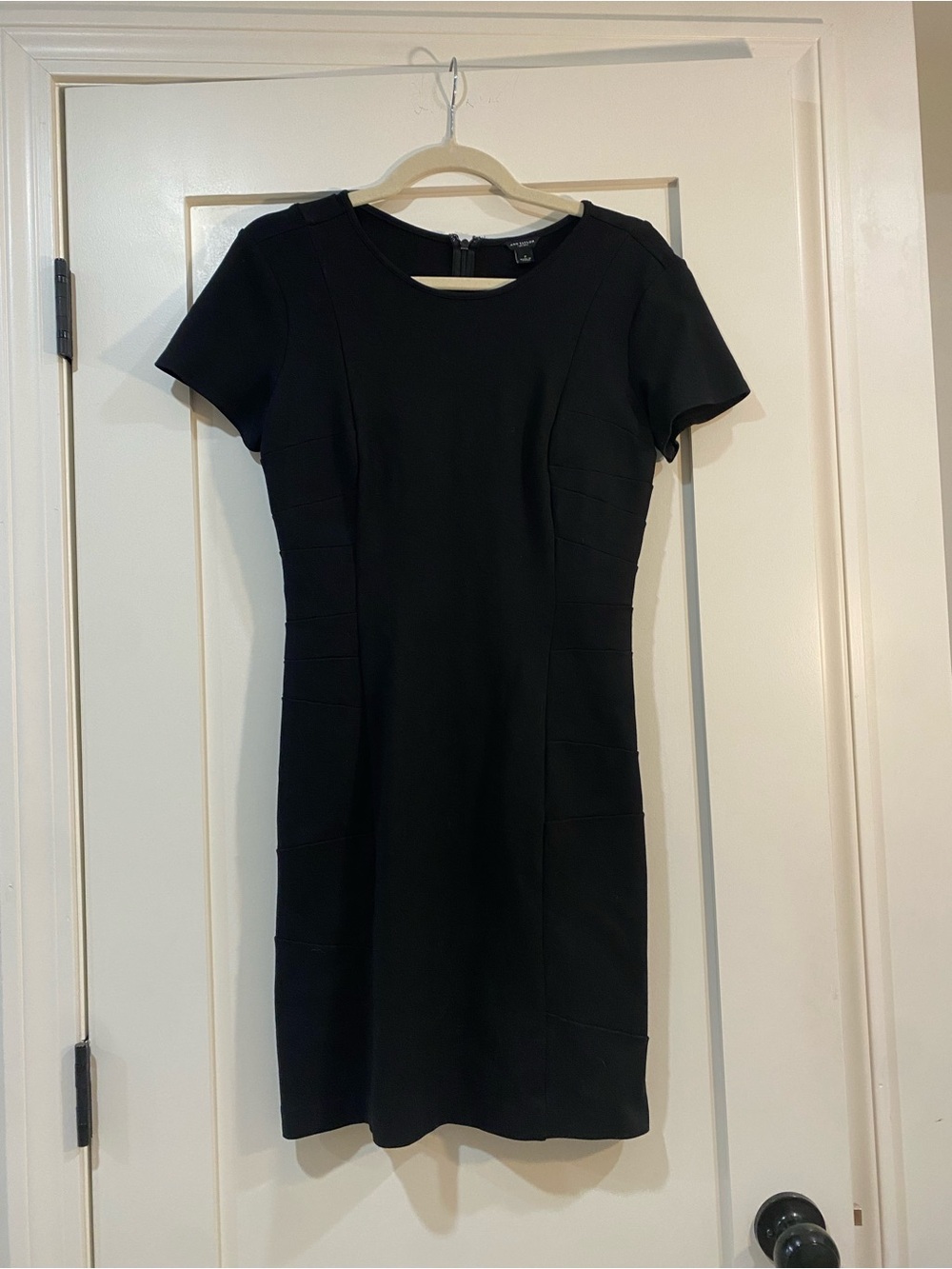 Ann Taylor Black Short-Sleeve Sheath Dress